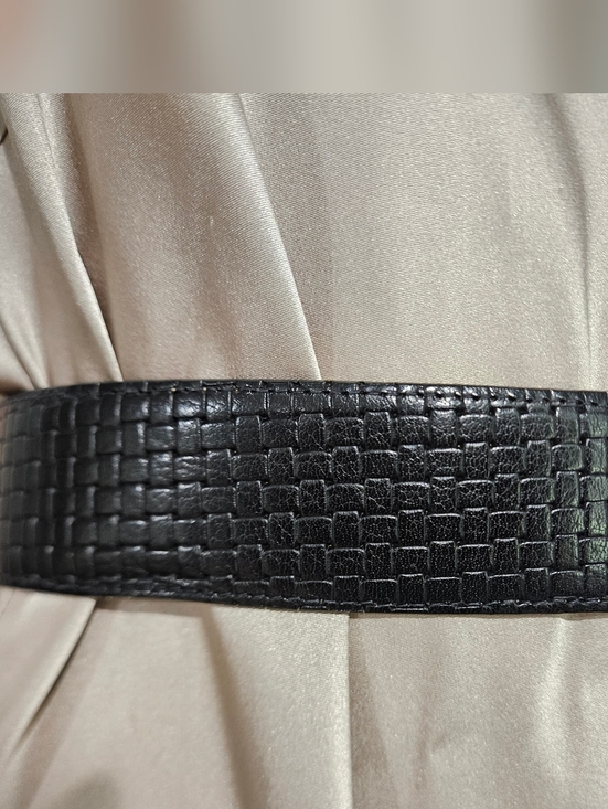 Ports International Italian Leather Belt – Black Embossed Statement Belt.Medium main image 11